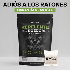 Bolsa de Rondin, repelente de roedores en sobres, con garantia de 60 dias