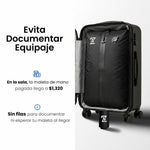 La bolsa comprimida dentro de una maleta de mano, para no documentar equipaje