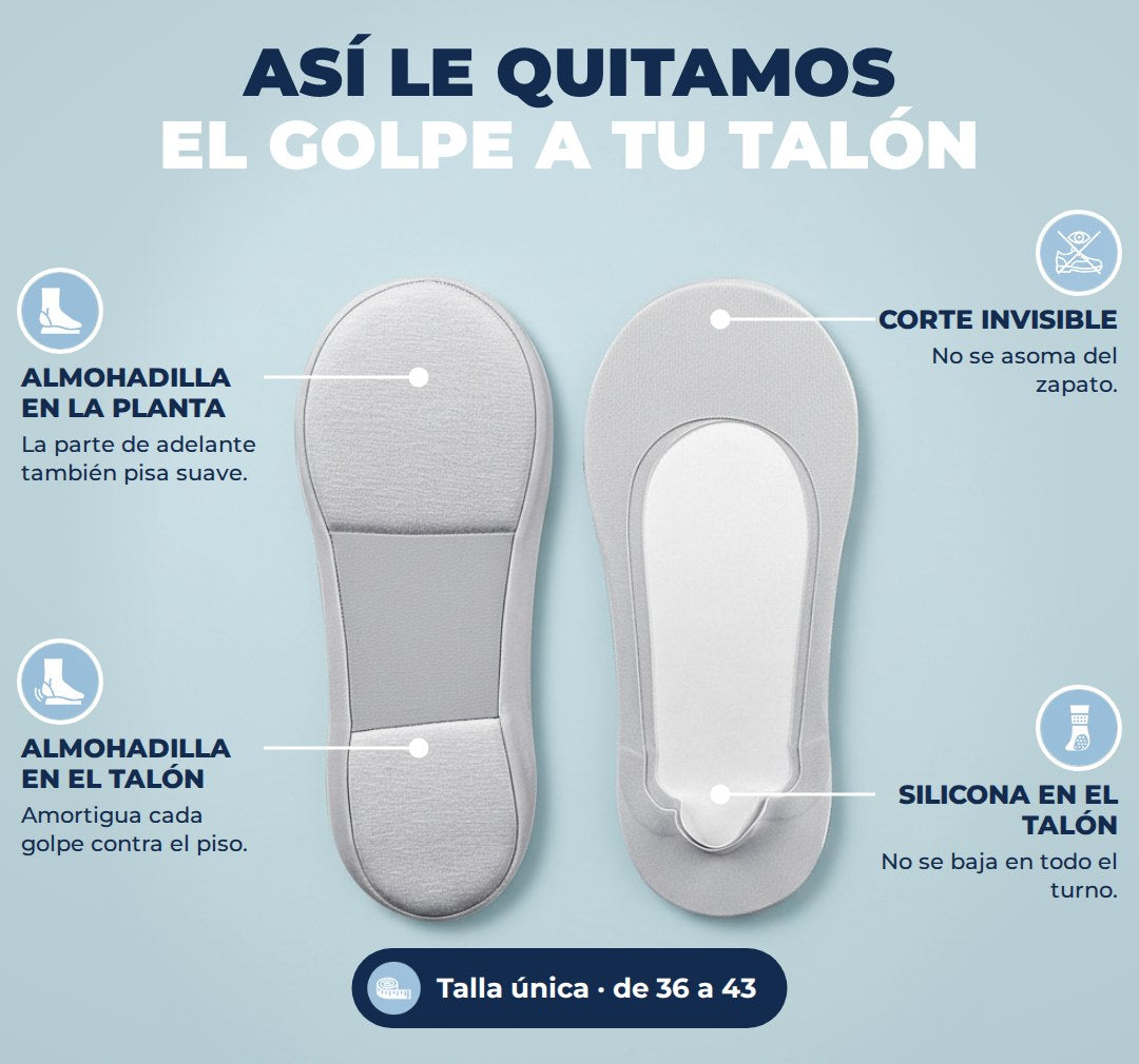 Así le quitamos el golpe a tu talón: almohadilla en la planta, almohadilla en el talón, corte invisible y silicona en el talón