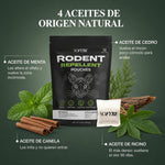 4 aceites de origen natural: menta, cedro, canela y ricino