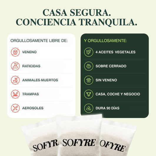 Casa segura: sin veneno, sobre cerrado, dura 90 días